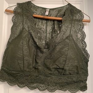 Green 1X Lace Bralette